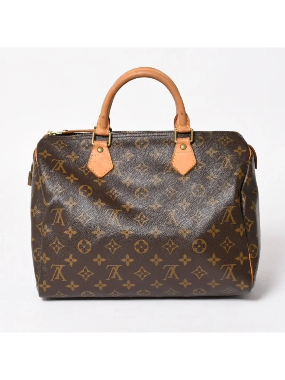 Louis Vuitton Speedy 30 Handbag Monogram Brown Gold